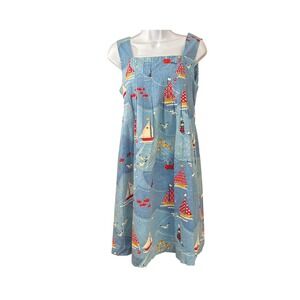 Vintage Lady in Waiting Nautical Sailboat Sundress Coastal Chic Cottagecore Vaca